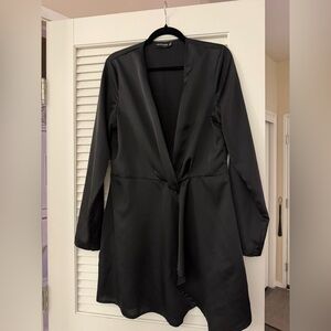 PrettyLittleThing Satin Black Dress